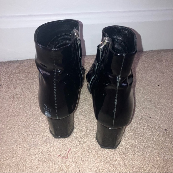 Prada Metal Block Heel Patent Leather Ankle Boot - Picture 2 of 15